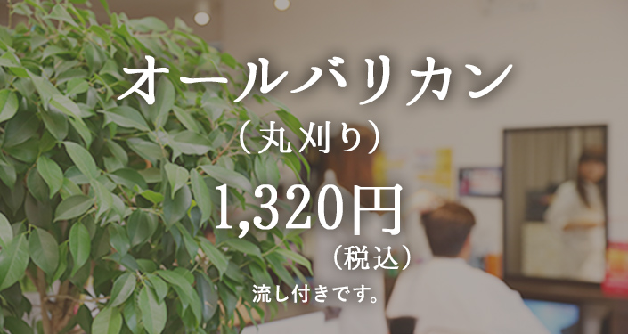 オールバリカンカット 1,320円（税込）